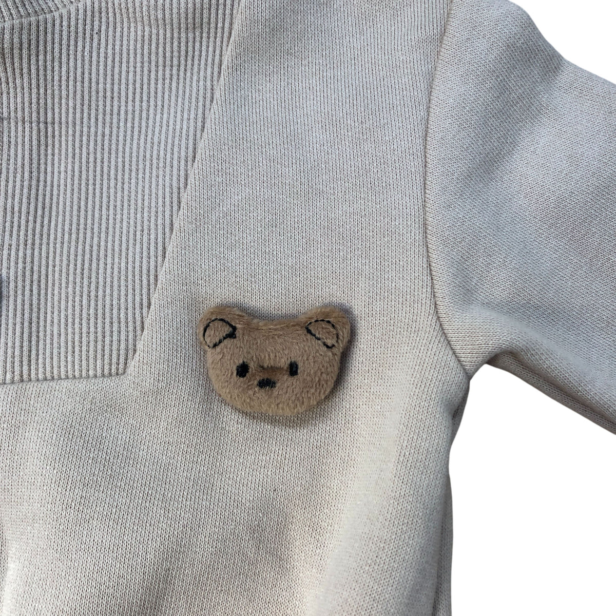 River Island Kids Tracksuit Set Size 0-3 Months Girls Beige With Bear Detail