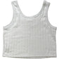 River Island Relaxed Fit Crop Top Size L Women's Light Grey Ribbed