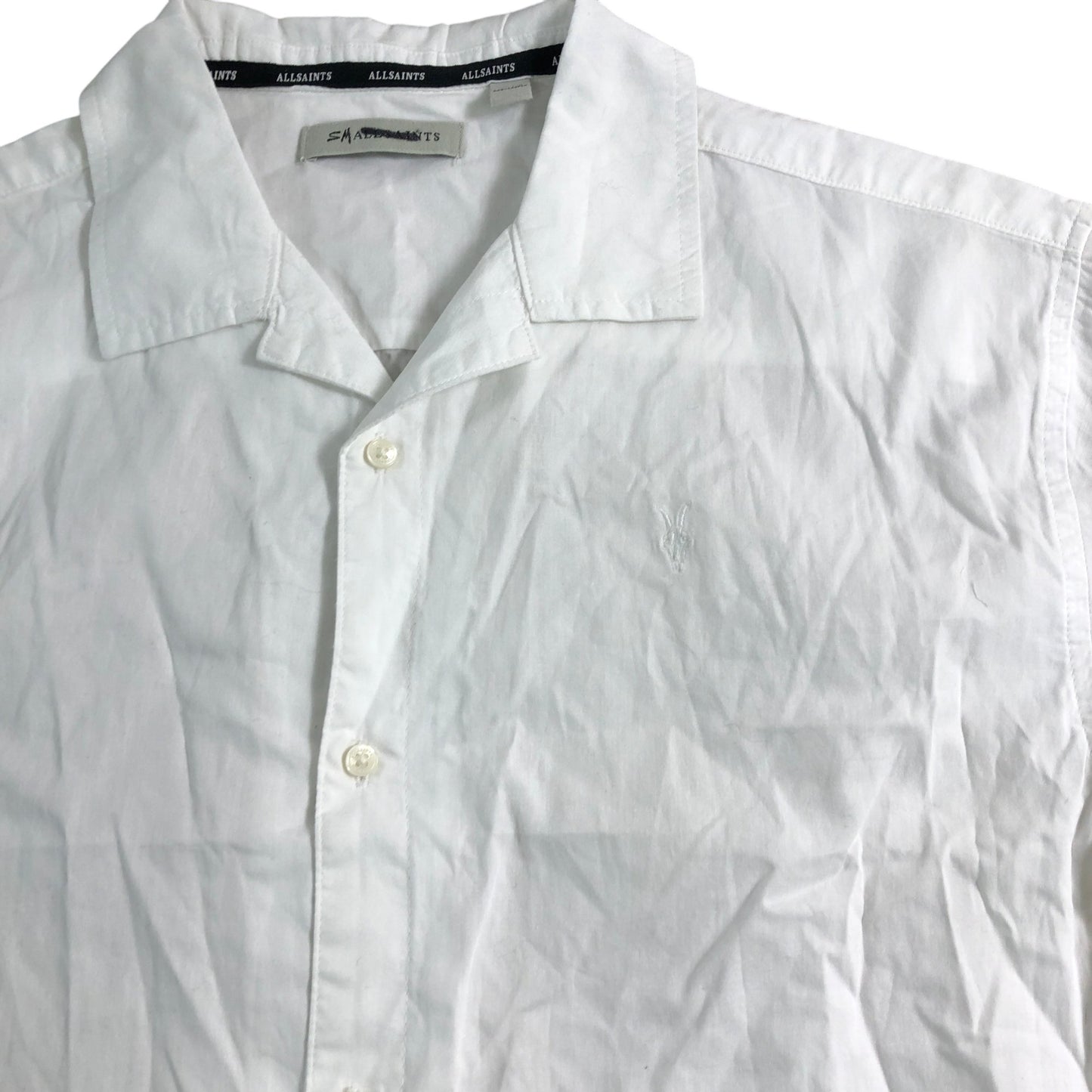 AllSaints Short Sleeve Shirt Age 12-13 Years White Cotton Casual Top