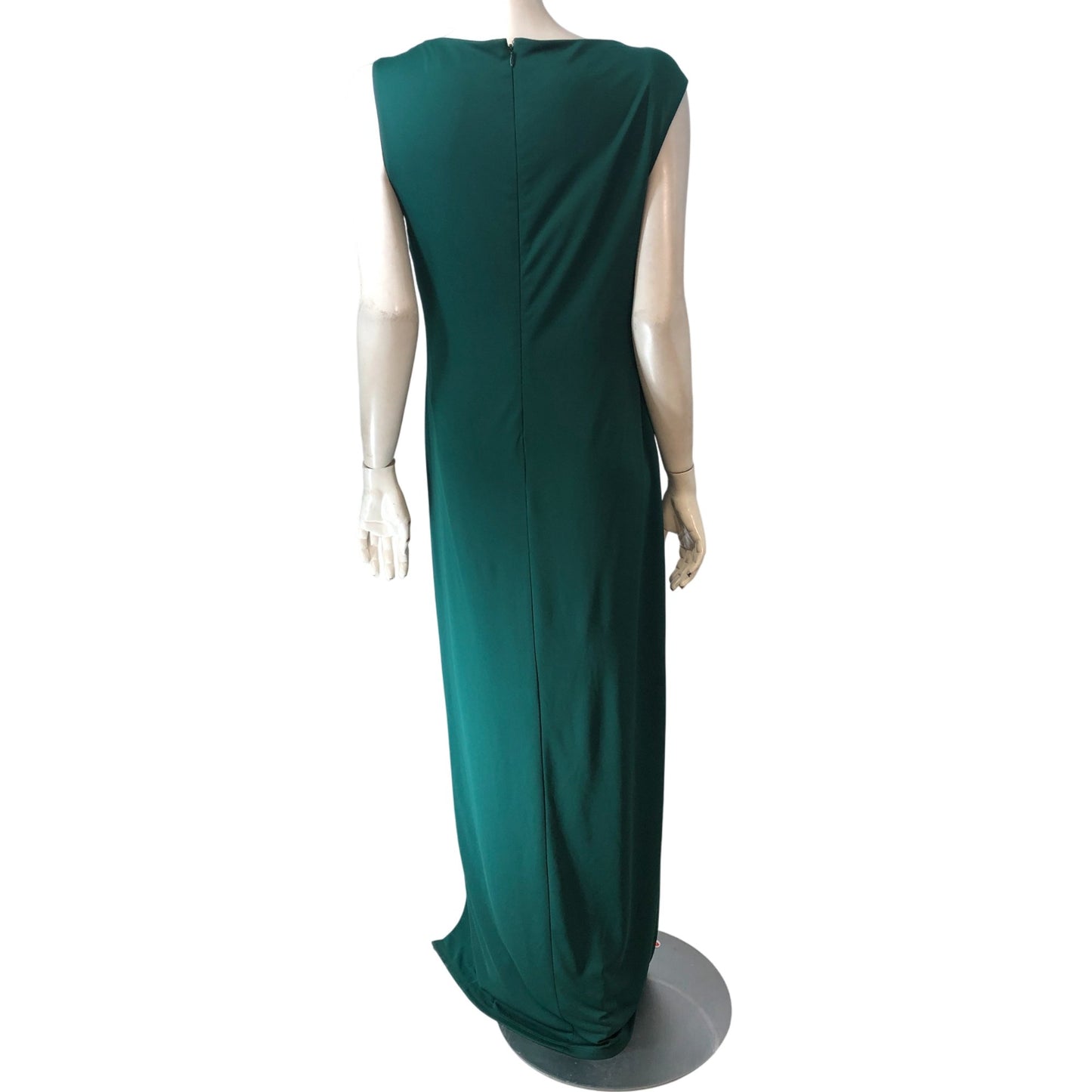 Lauren Ralph Lauren Asymmetrical Ruched Dress UK12 Women's Green Evening Wear