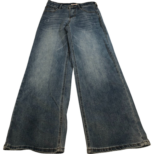 Shapum Wide Leg Jeans Women's Blue Denim High Rise Casual Style Small UK6-8