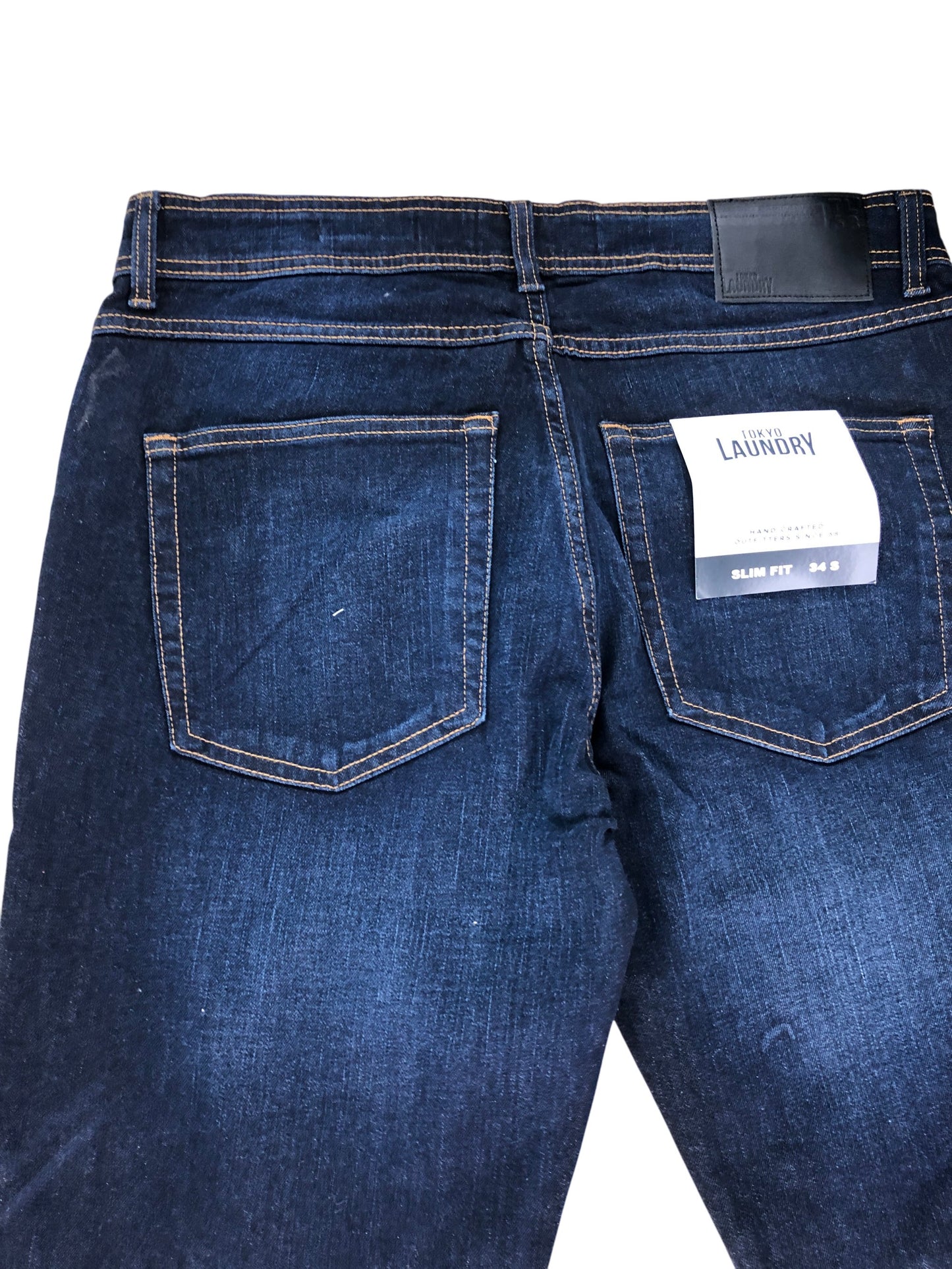 TOKYO LAUNDRY Slim Fit Jeans 34S Men's Dark Wash Denim Trousers