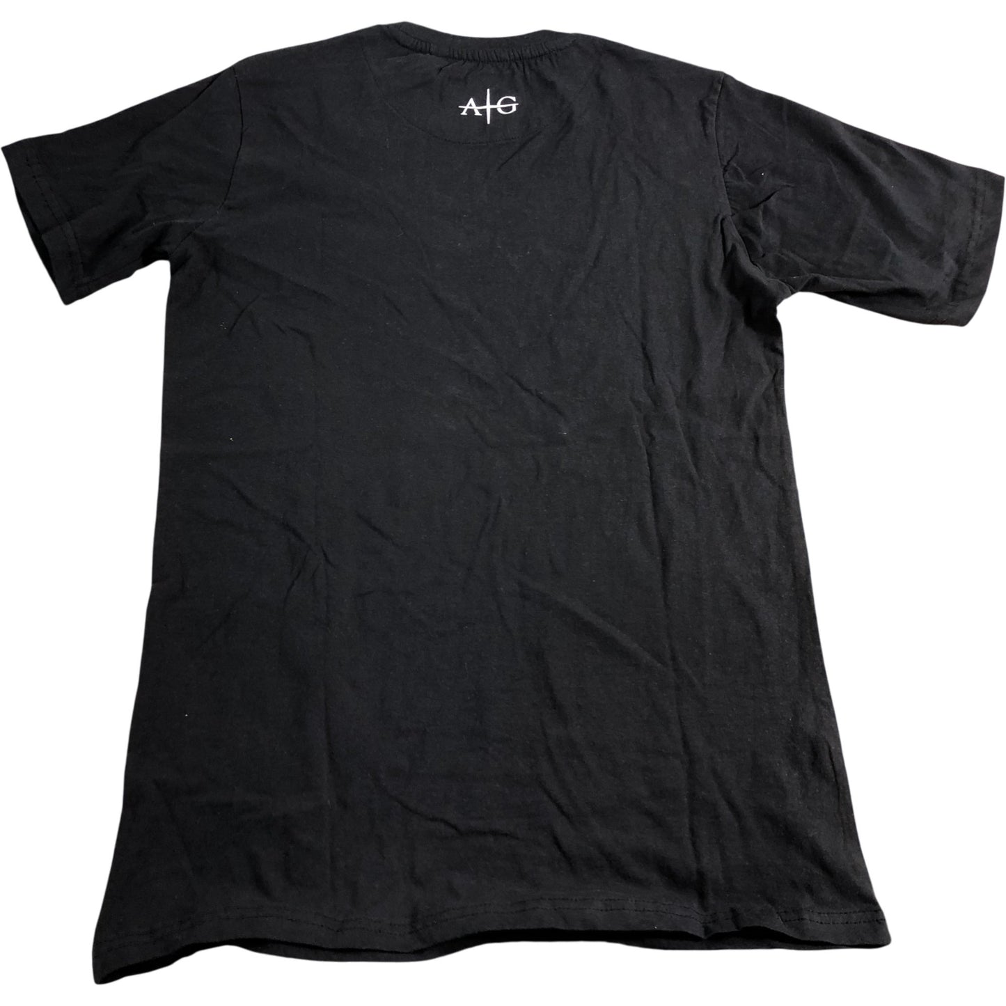 AVANT GARDE PARIS Men's Black T-Shirt White Print Cotton Casual Wear Small