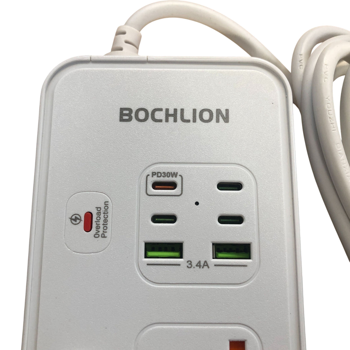 Bochlion Power Socket 3000W 5 Outlets USB Charging Ports Surge Protector