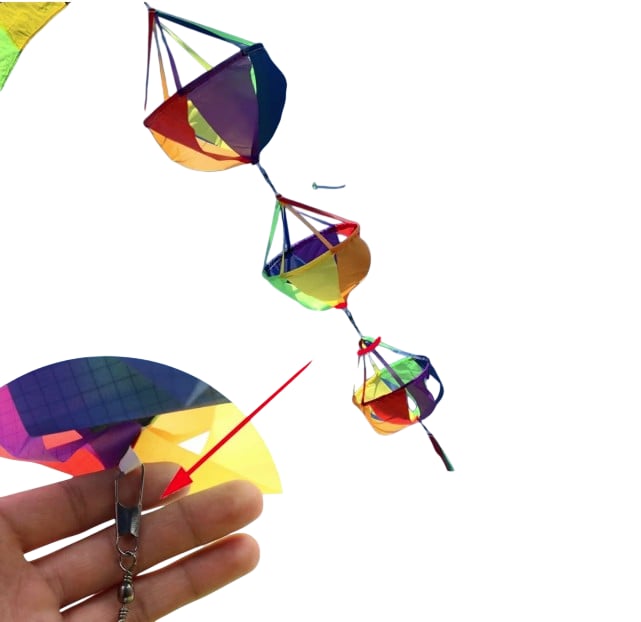 9KM Outdoor Rainbow Wind Sock Set With 360 Degree Swivel Snap Decor