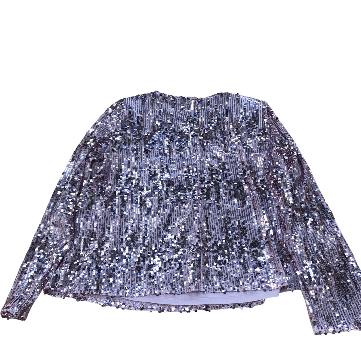 Sequin Top UK14 Women's Long Sleeve Blush Pink Party Wear