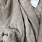 Beige Organic Cotton Bathrobe Soft Fleece Size S