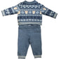 River Island Baby Toddler Knitted Set Bear Pattern Cardigan Pants 0-3 Months