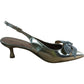 KG Kurt Geiger Women’s Slingback Heels Size 6 Gold Rhinestone Bow Stylish