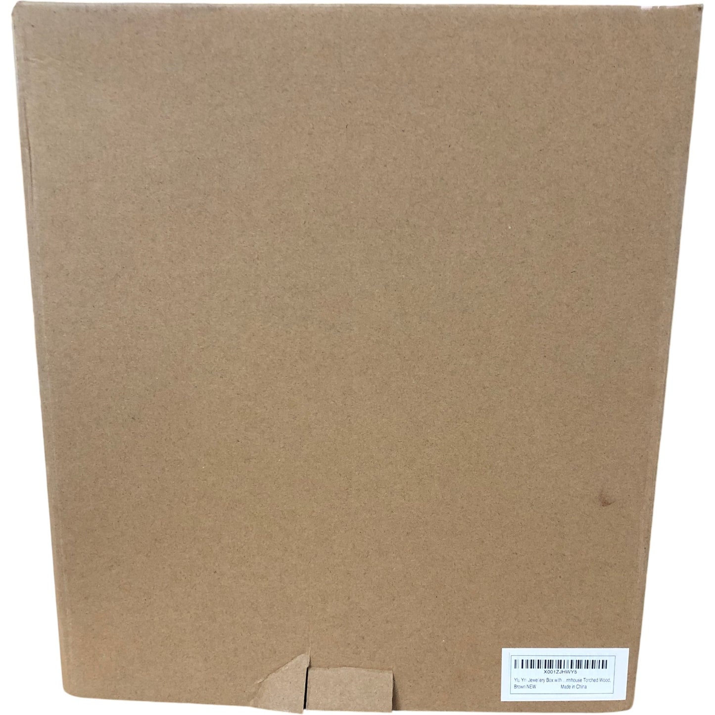 Ylu Yni Brown Jewellery Box With Torched Wood New Stylish Design Organiser