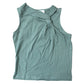 River Island Girls Knotted Tank Top Size 7-8 Years Green Cotton Sleeveless