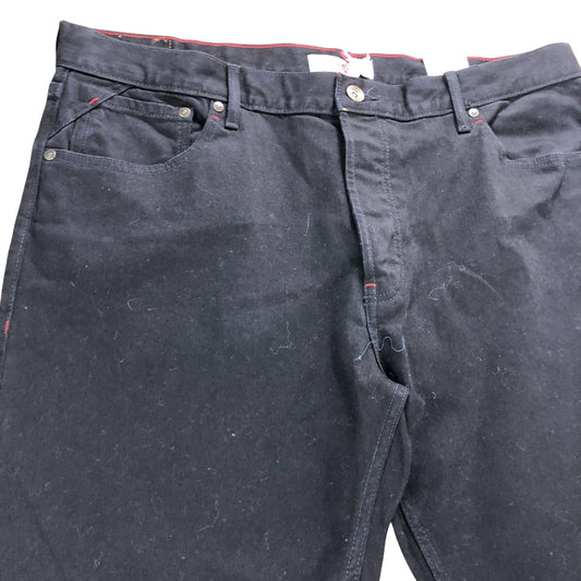 Harwood Straight Jeans 40R Men's Pure Black Cotton Stretch