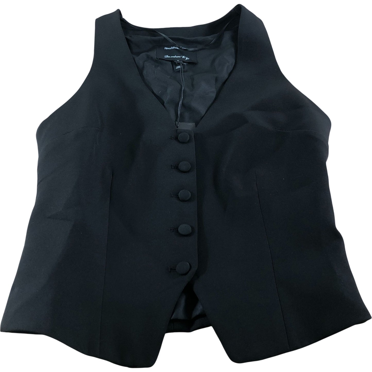 River Island Black Waistcoat UK8 Women's