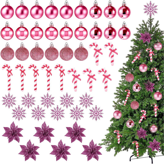 Pink Christmas Decorations 50 Pieces