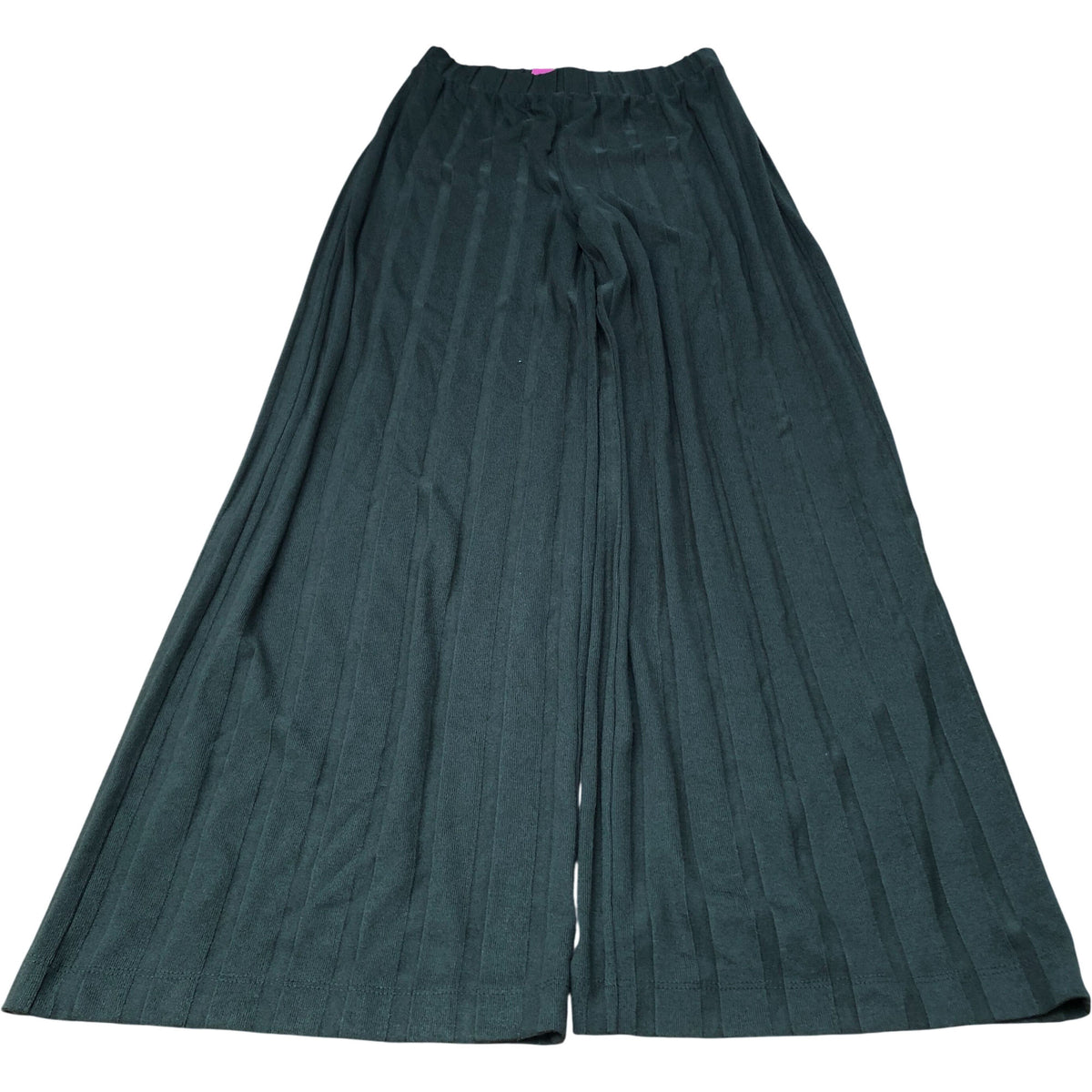 River Island Wide Leg Trousers UK10 Women's Ribbed Stretchy High Waist Green