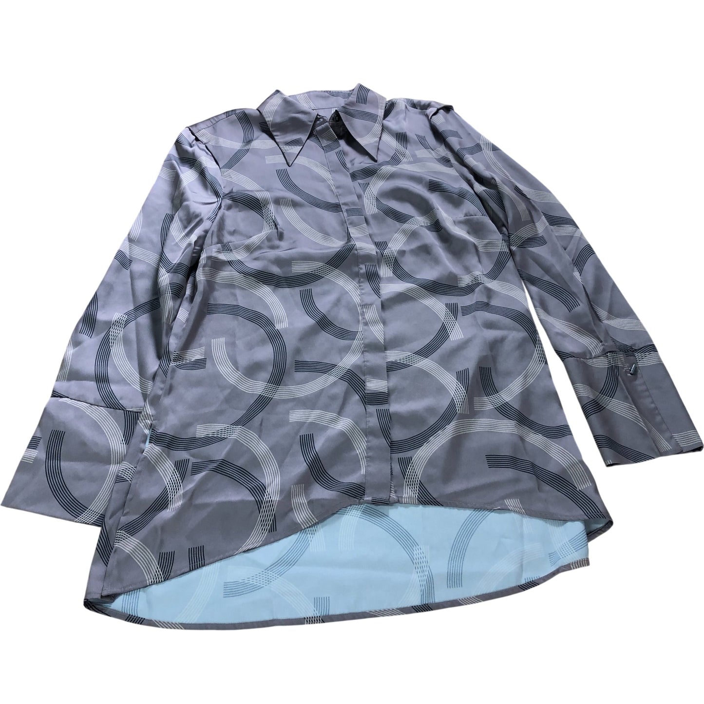 Branded Grey Geometric Shirt - Size 12
