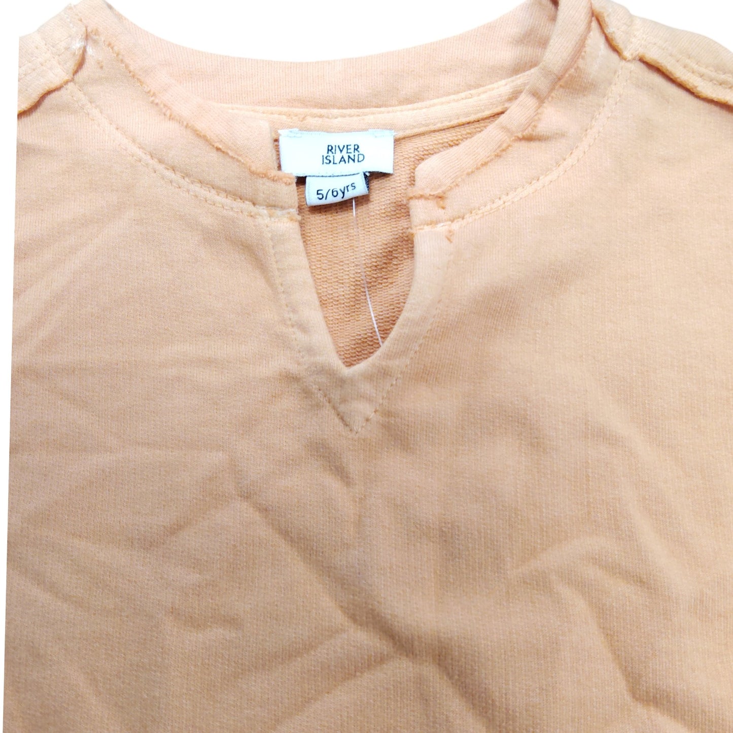 River Island Girls Outfit Set Age 5 6 Years Peach Embroidered Shorts Top