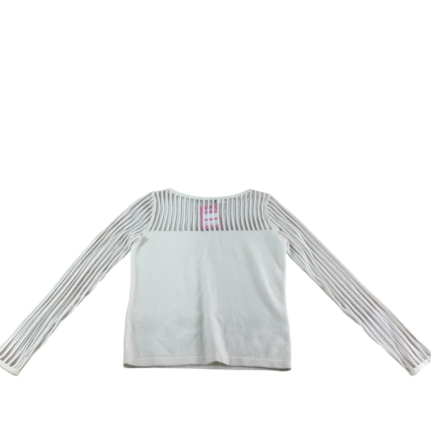 Branded Women's Cream Long Sleeve Sweater Striped Knit Design Cashmere UK 6