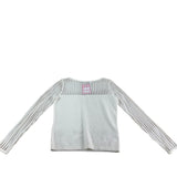 Branded Women's Cream Long Sleeve Sweater Striped Knit Design Cashmere UK 6
