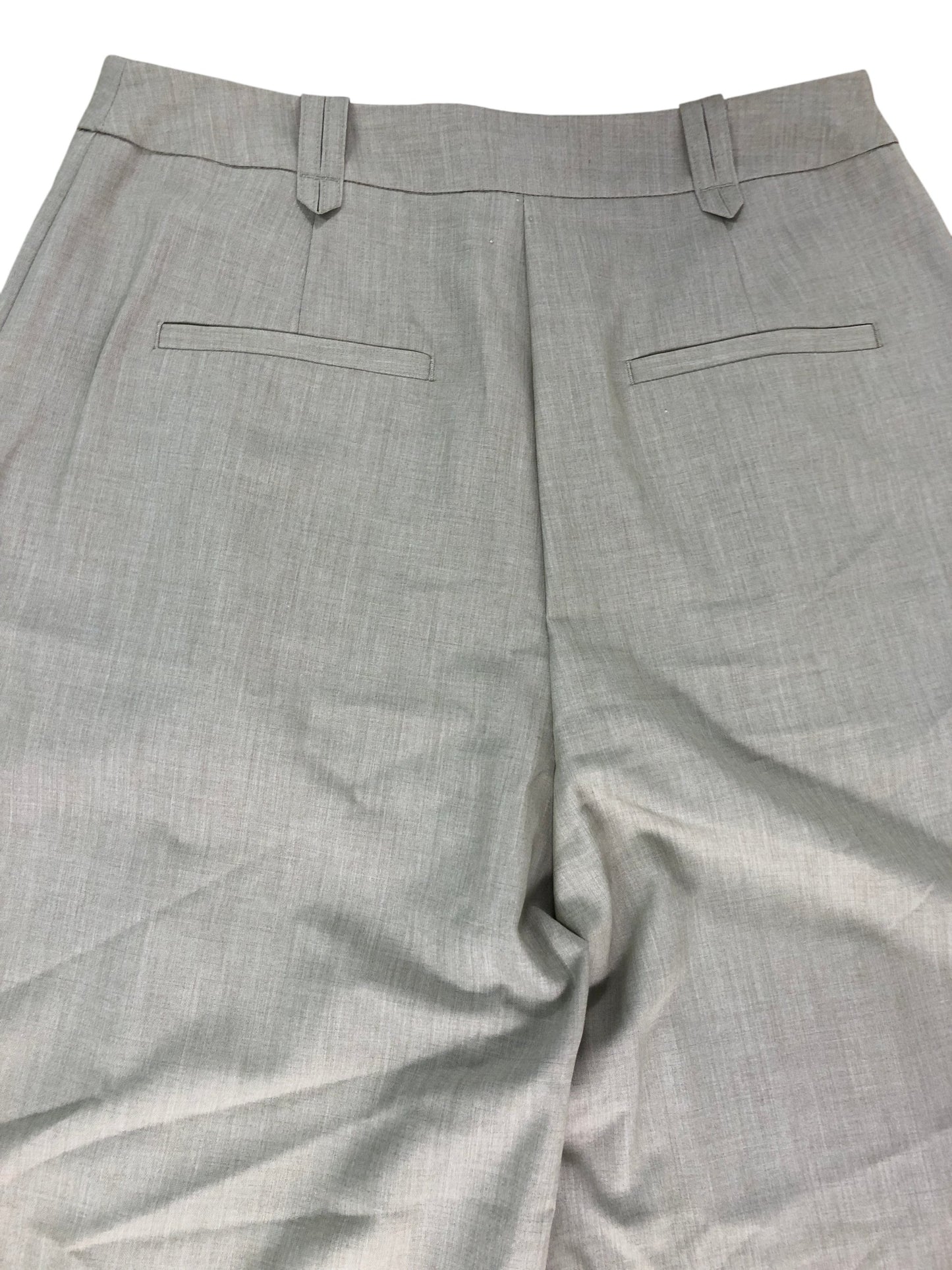 River Island Trousers UK 8 Women's Tailored Fit Light Grey High Waist Pleated
