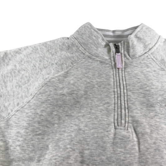 Crew Clothing Company Zip Neck Sweatshirt Size 16 Womens Grey Cotton Blend Top