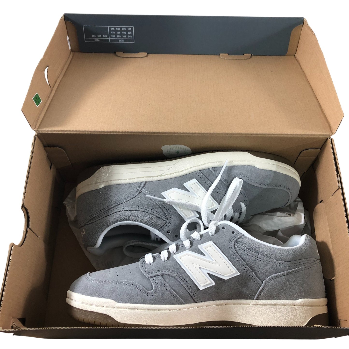 New Balance BB480LSG Men's Trainers Size 8 UK Grey Suede Low Top Sneakers
