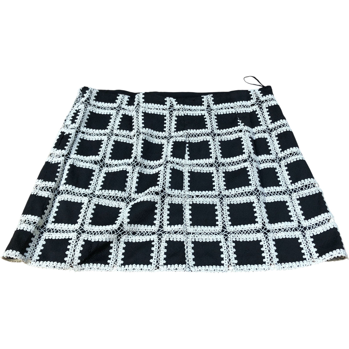 River Island Black And White Checked Skirt Size 16 Women's Stylish Design