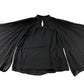Branded Black Pleated Sleeve Top - Size 6