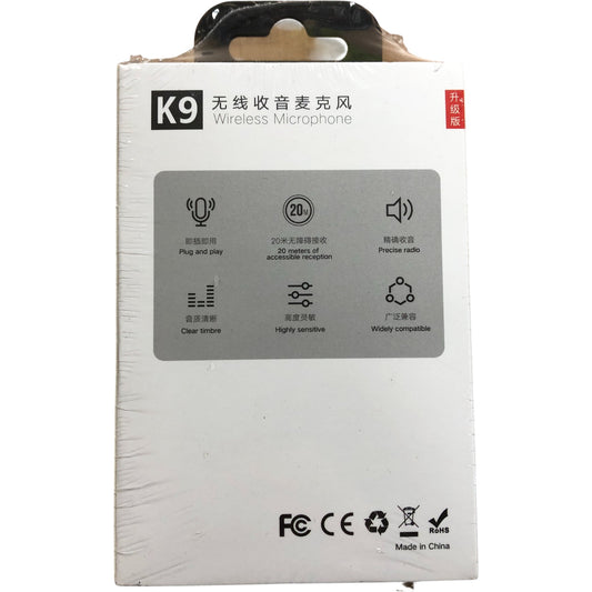 K9 Wireless Lavalier Microphone For Type C And iPhone Plug And Play Vlogging