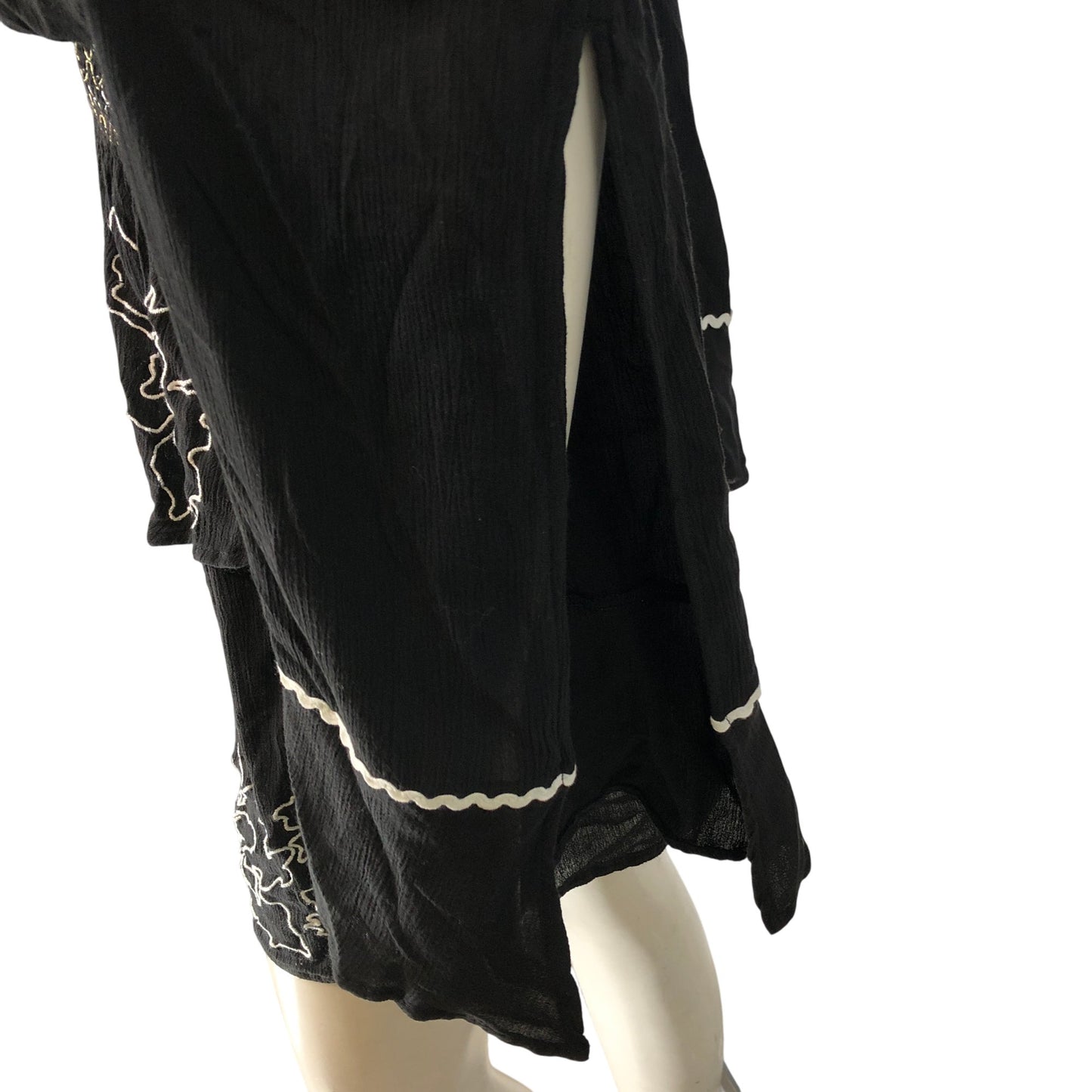 River Island Black Cold Shoulder Playsuit UK S Women's Embroidered Detail