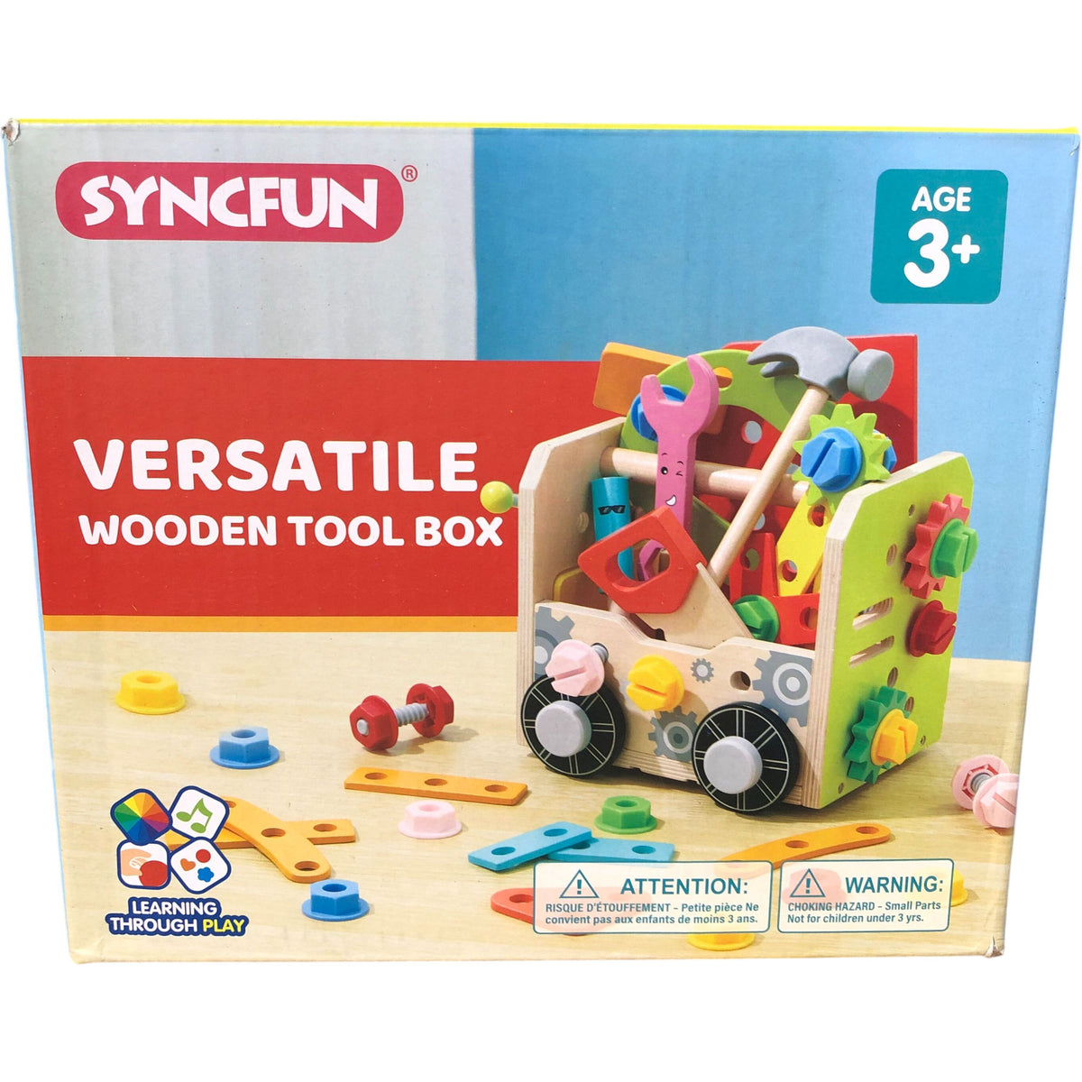 Syncfun Versatile Wooden Tool Box Age 3+ Educational Skills Toy Set