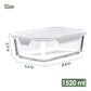 Bstask 4Pc Glass Meal Prep Bowls Set for Food Prep and Baking 1520ml