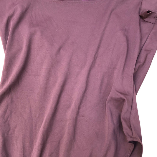 River Island Bodysuit UK8 Women's Short Sleeve Square Neck Brown