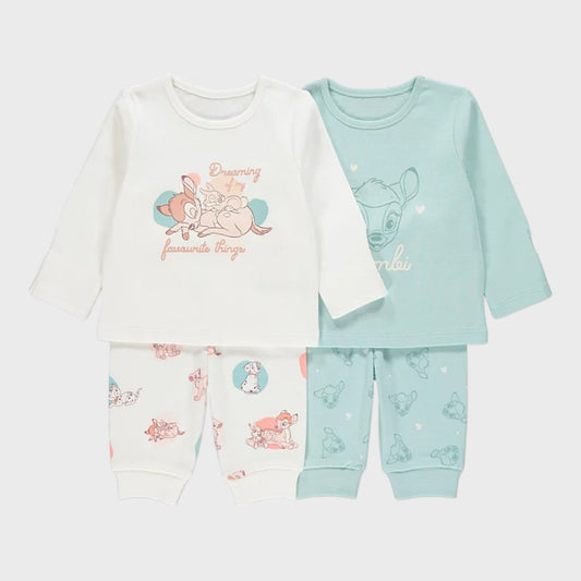 Disney Bambi Character Print Pyjamas. 2 Pack