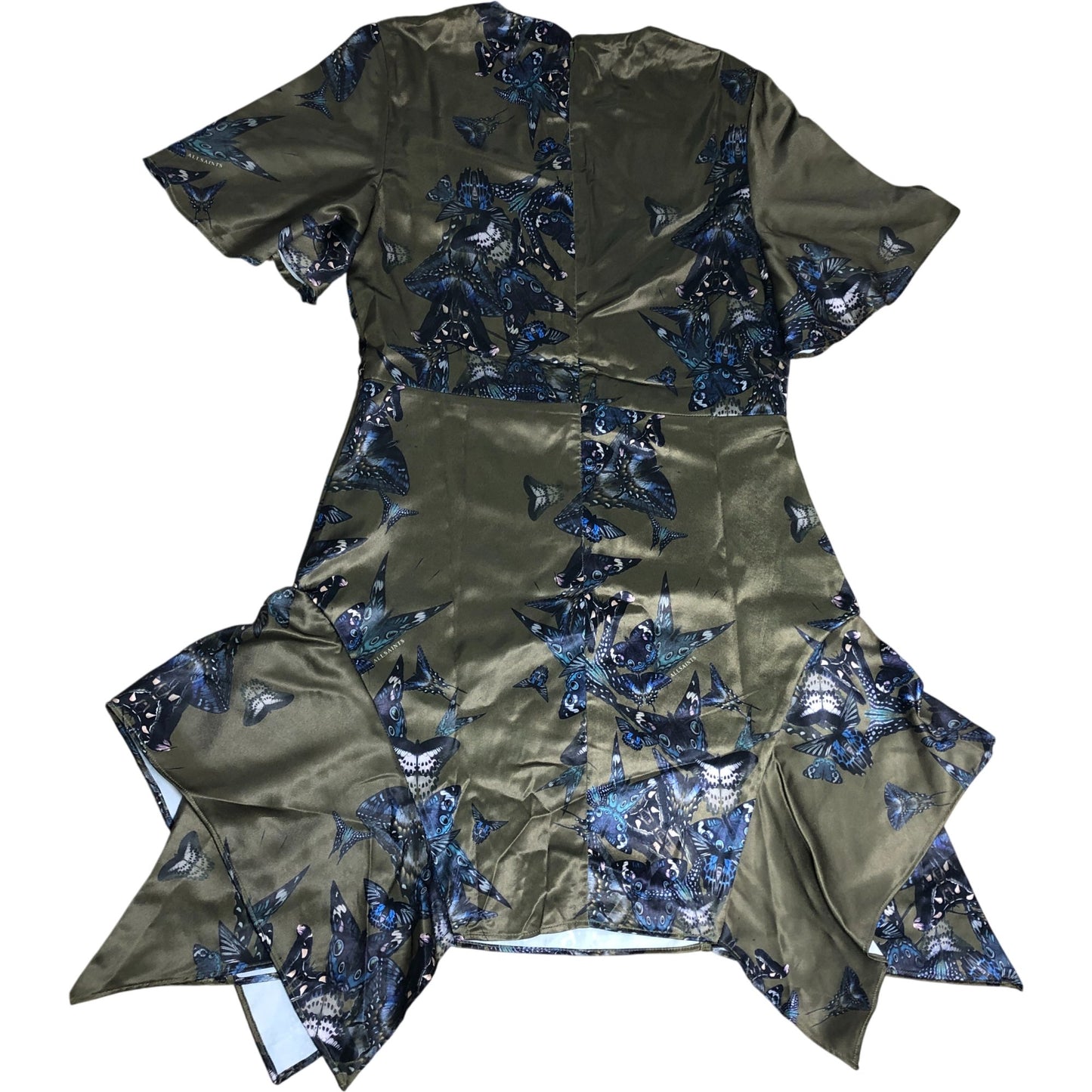 AllSaints Khaki Green Butterfly Dress UK11-12 Girls Floral Patterned