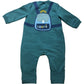Mayoral Baby One Piece 2-4 Months Green Cosmic Applique Long Sleeve Playsuit