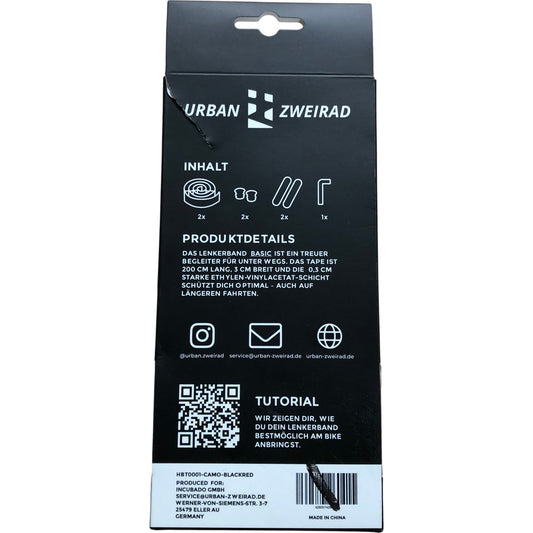 URBAN ZWEIRAD Basic Handlebar Tape 200cm Red Vinyl for Cycling Comfort