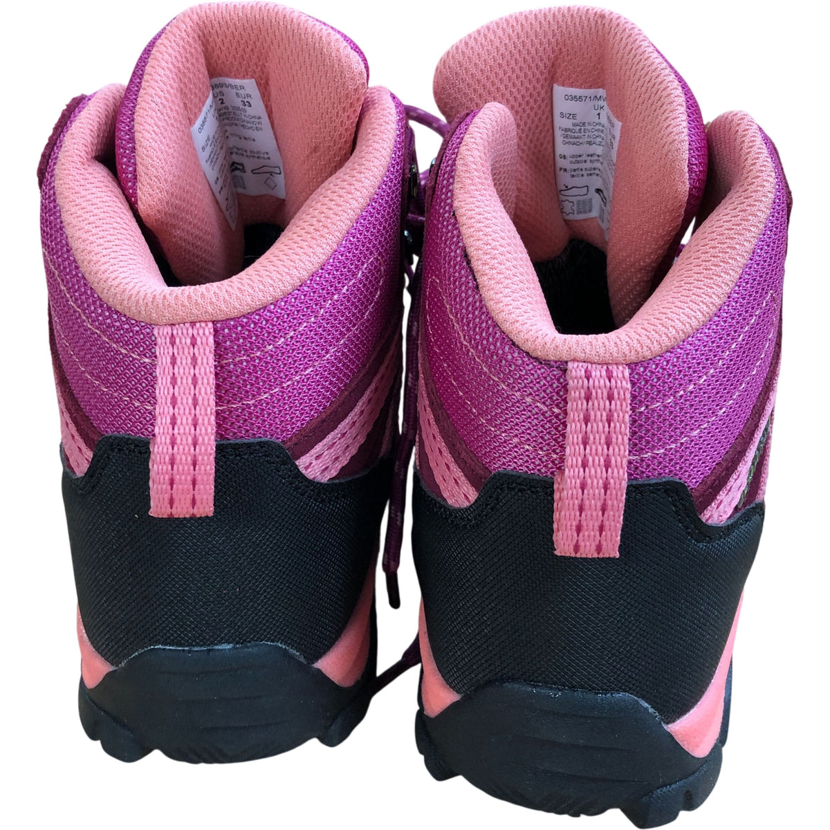 Mountain Warehouse Kids Waterproof Hiking Boots Pink Suede UK 1 Youth