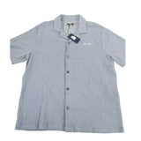 River Island Men's Short Sleeve Polo Shirt UK XL Blue Waffle Pattern New With T
