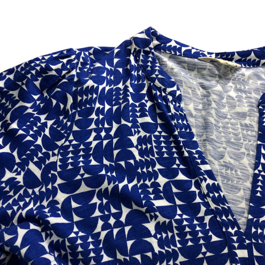 Blue Geometric Jersey Mini Dress - Size 22