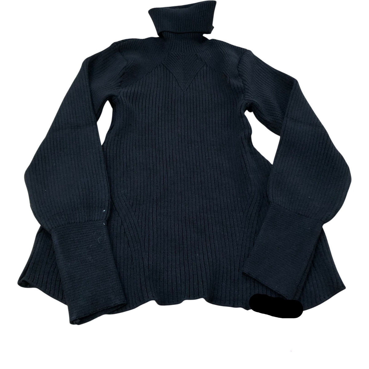 River Island Black Ribbed Turtleneck Sweater Women's Warm Knitwear