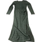 Long Sleeve Dress Women's Olive Green Textured Maxi XS