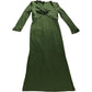 River Island UK8 Women's Long Sleeve Twist Front Maxi Dress Olive Green