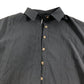 Short Sleeve Casual Shirt Men's Black Button Up Polyester Medium