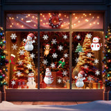 Christmas Window Clings Snowman & Snowflake Design 4 Sheets