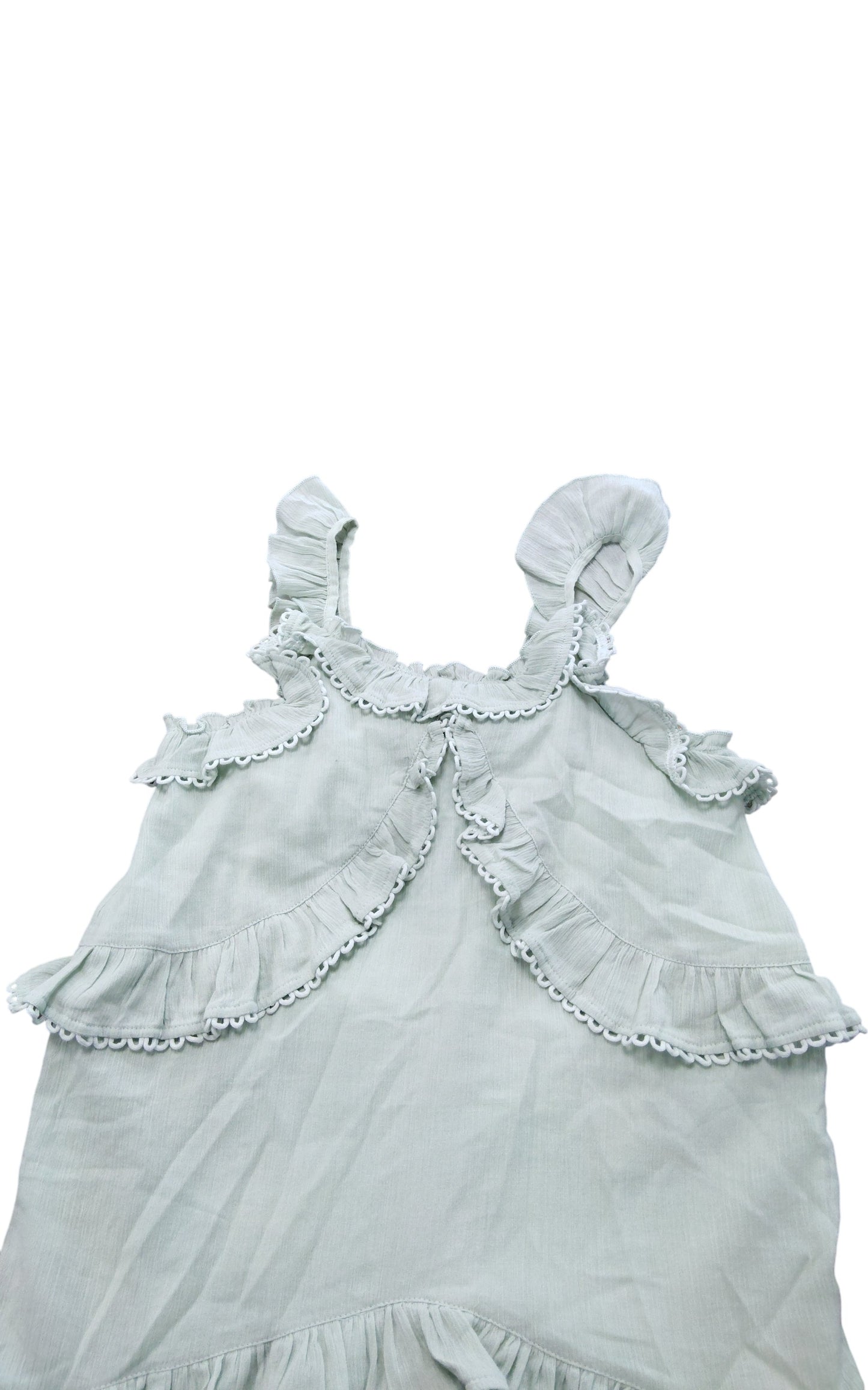 River Island Girls Dress 12 Years  Mint Green Ruffle Sleeveless Summer Dress