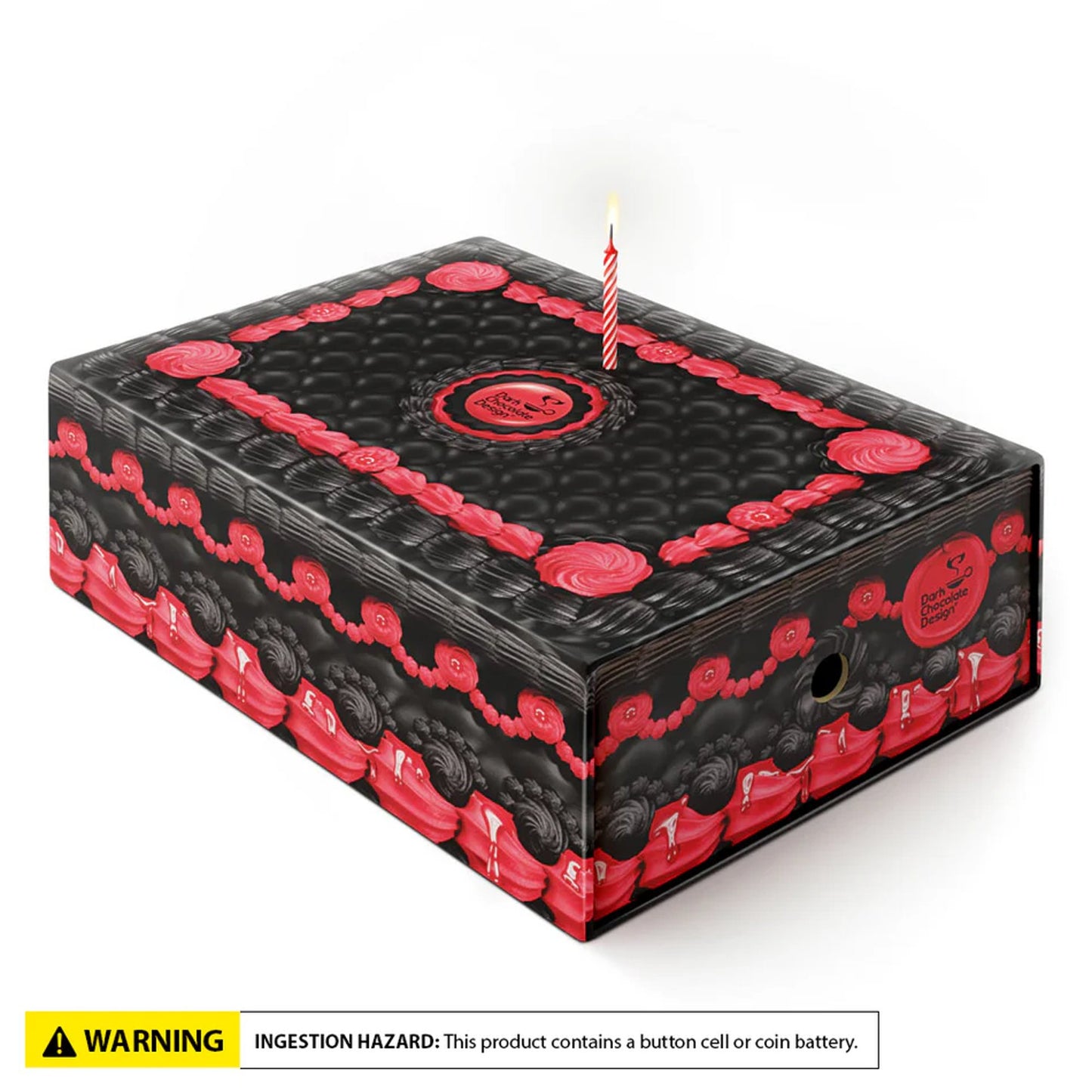 HOT CHOCOLATE DESIGN Bat Wedge Sandals UK5 Women's Black Red Glitter Slingback