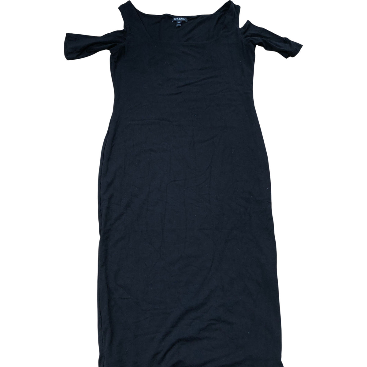 Baukjen Cold Shoulder Dress Size UK12 Women's Black Cotton Blend Knee Length