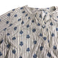 Women's Floral Print Striped Blouse Size 18 White/Blue