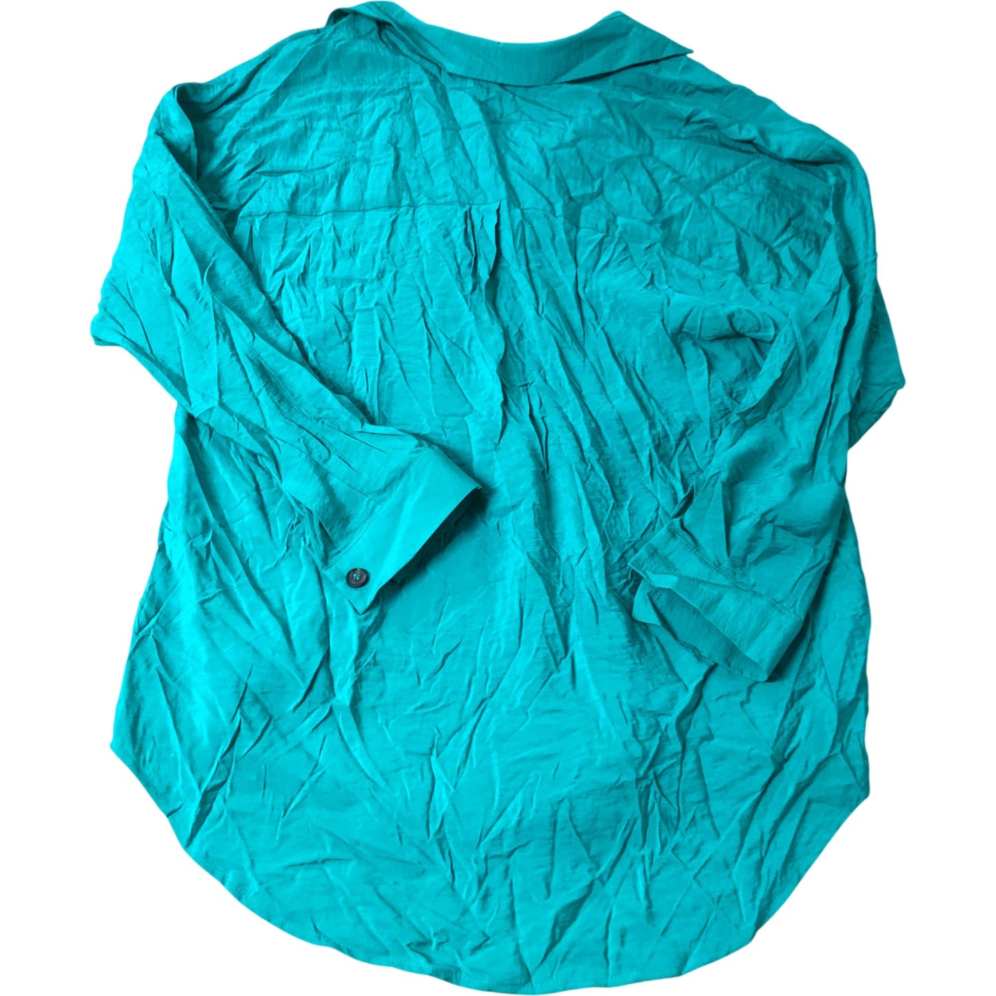Women's Green Open Collared Shirt Size M
